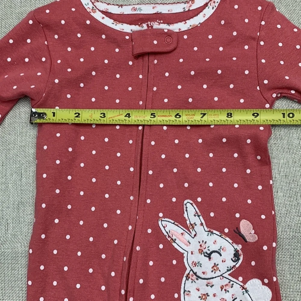 Carter's Baby Girls Long Sleeve Footed One Piece Pajama Size 24M